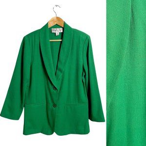 Oversized emerald green blazer with shawl collar - size 12P